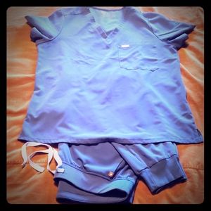 Figs Royal blue scrub SET Large